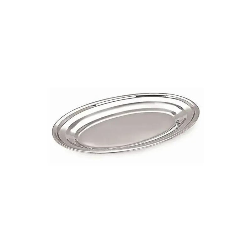 TRAVESSA OVAL RASA INOX 20X15CM