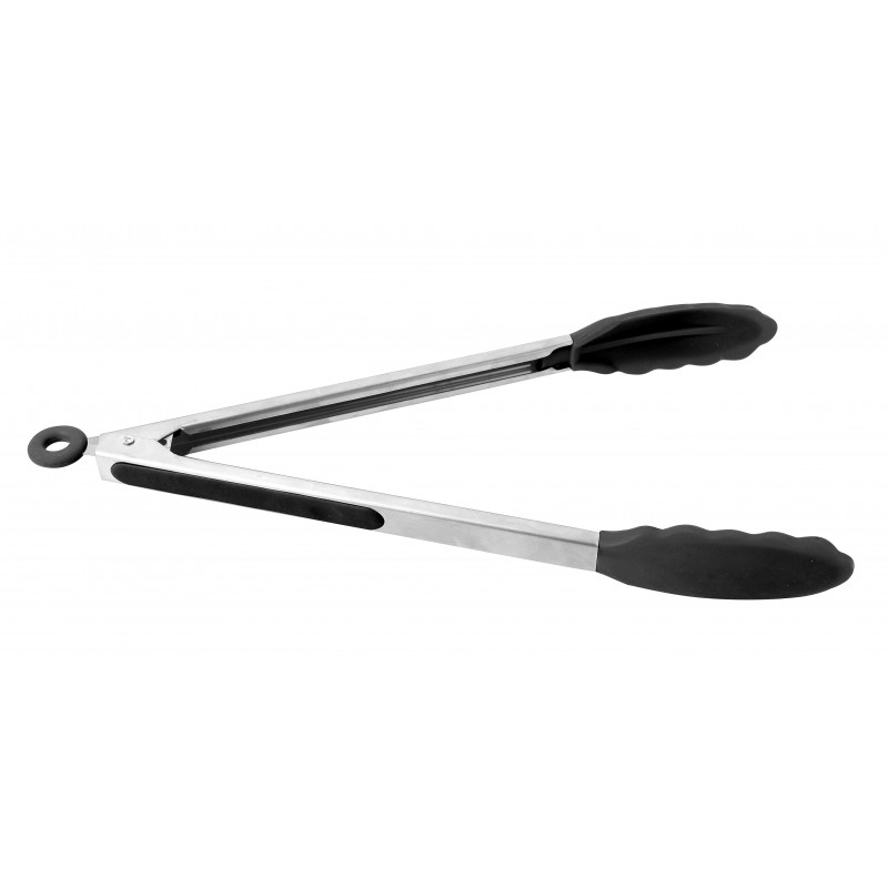 PEGADOR UNIVERSAL INOX C/ SILICONE PRETO 33CM