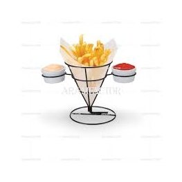 CONE ARAMADO PARA MESA 15CM PRETO 2 SUPORTES
