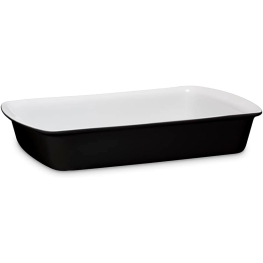 Travessa Retangular 31X20X5,5cm 1700ml - Preto/Branco