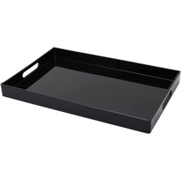 Bandeja Retangular Plástica Espelhada Preto 40x26cm