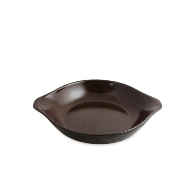 Assadeira de Cerâmica Redonda com Aba Chocolate Ø20cm 500ml 