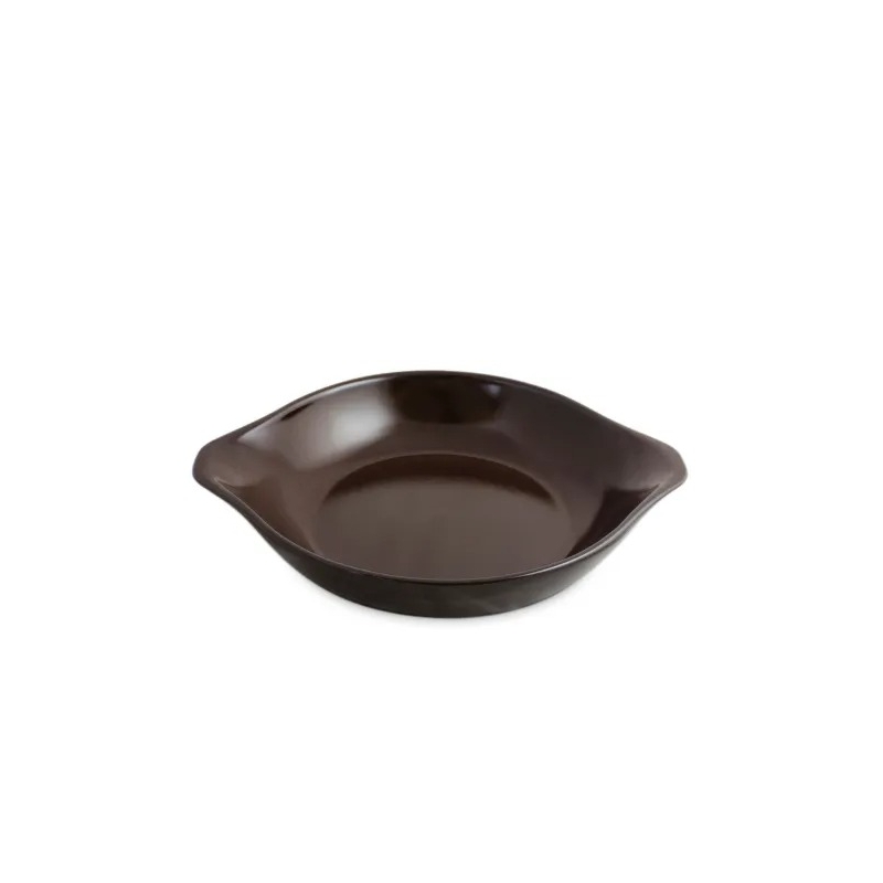 Assadeira de Cerâmica Redonda com Aba Chocolate Ø20cm 500ml 
