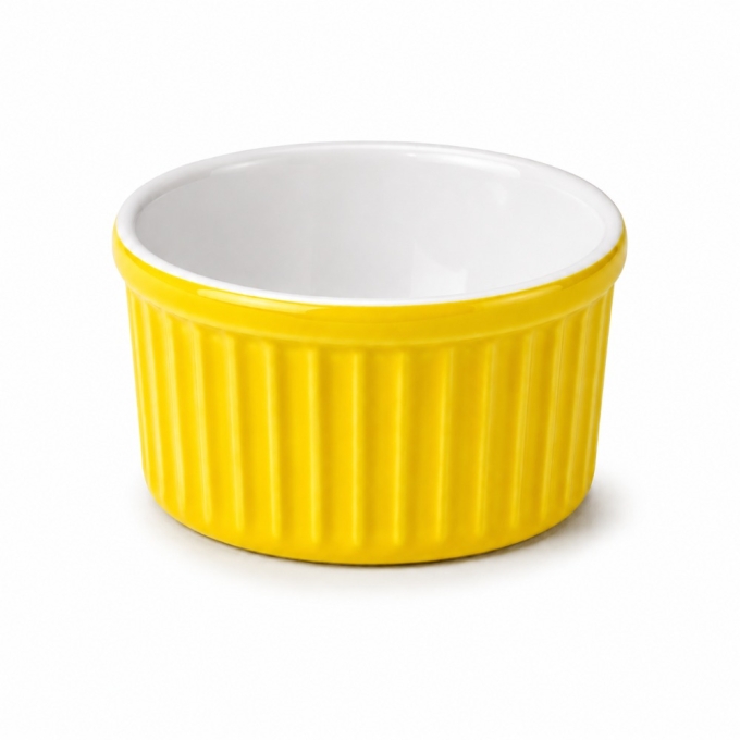 Ramequim em Porcelana Amarelo Refratária 100ml Ø8x4cm