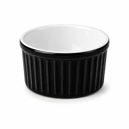 Ramequim em Porcelana Preto Refratária 50ml Ø6x3cm