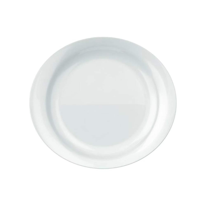 Prato Raso Oval Opaline Steak Branco 30cm