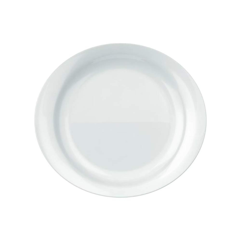 Prato Raso Oval Opaline Steak Branco 30cm