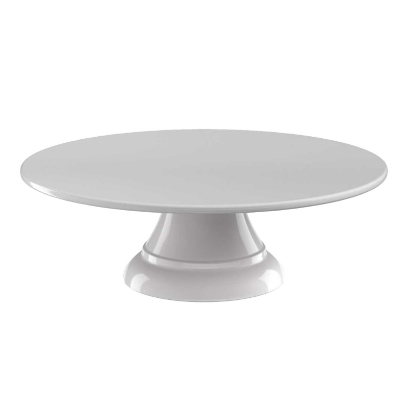 Prato para Bolo com Pé em Melamina Buffet Branco 25cm