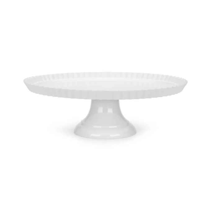 Prato para Bolo com Pé em Melamina Buffet Branco 28cm