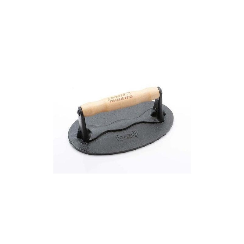 Prensador Oval Alça Madeira 18,5x11,5cm
