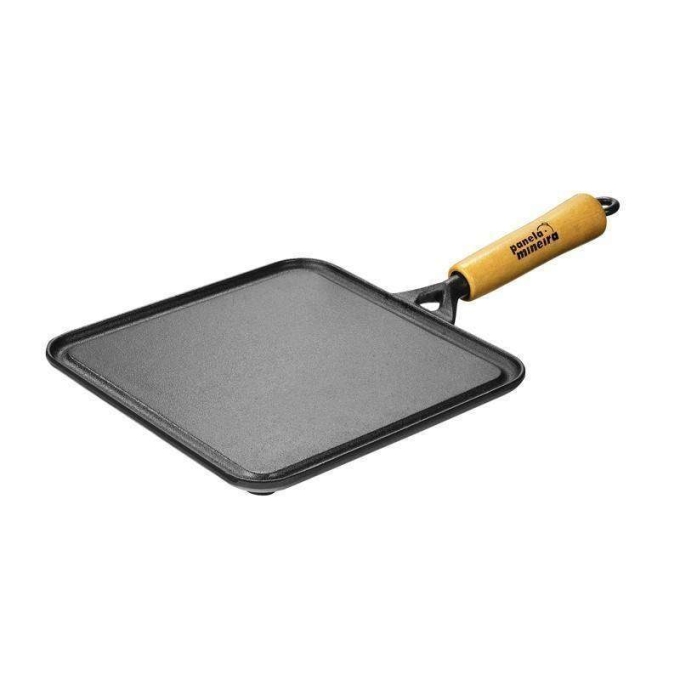 Bifeteira Lisa Quadrada Ferro Fundido 24cm