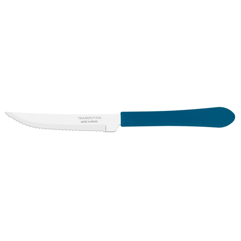 Faca Para Churrasco Inox Leme Azul